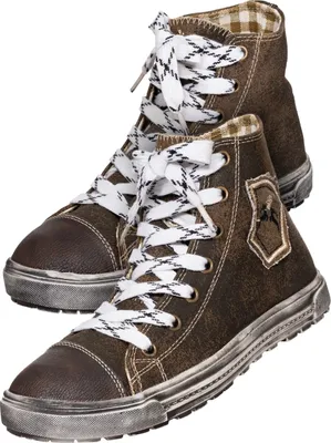 Produktbild von Damen Sneaker FANNY braun mit Antik-Look und kontrastierenden Schnürsenkeln