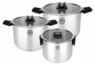 Obrázek produktu pro MG Home Handy Sada hrnců s poklicemi, nerez, 6 dílů