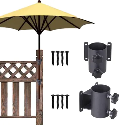 Produktbild von Sonstige Halterungen Robuster Terrassenschirmhalter, Terrassenschirmständer, Sonnenschirmklemme, Montagehalterung für Terrassengeländer, Terrassenzäun
