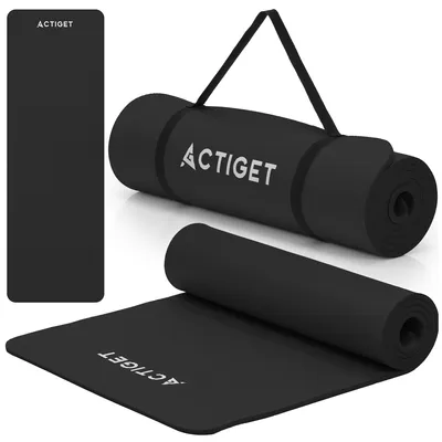 Produktbild von ACTIGET Yogamatte, Fitnessübung, rutschfest, 183x61 cm, Pilates-Matratze, schwarz