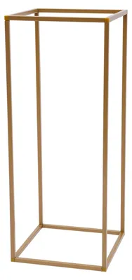 Produktbild von Hochzeits Blumenständer Set - Metall Tischdekoration Ständer 10-teilig - Rechteckiger Rahmen - Tragkraft bis 10 kg - Für Hochzeit Gang Tisch Deko - Gold