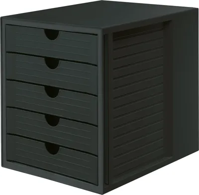 Obrázek produktu pro HAN 14508-13 SYSTEMBOX KARMA zásuvkový box - A4/C4, 5 uzavřených zásuvek, ekologická černá