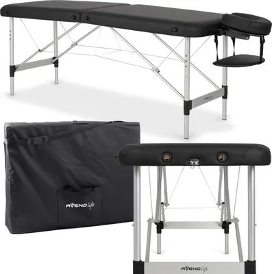 Produktbild von HABYS Nina 2 Zonen Aluminium Massageliege, Klappbar | Massagetisch, Kosmetikliege Tattooliege | 165 x 60 cm, Belastung bis 250 kg