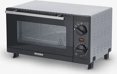 Productafbeelding van SEVERIN TO 2052 Mini-oven - 9 liter, 800 Watt, zwart-zilver