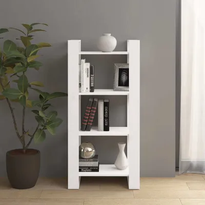Produktbild von The Living Store Bücherregal/Raumteiler Weiß 60x35x125 cm Massivholz