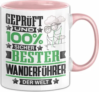 Produktbild von Wanderführer Geschenk Lustiger Spruch für Wanderführer Geschenkidee Bester Wanderführer Der Welt (Rosa)