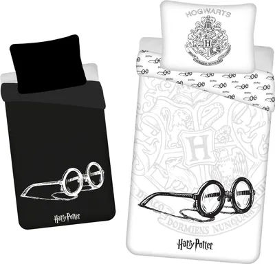 Produktbild von Jerry Fabrics Harry Potter pościel okulary Hogwart 140 x 200 cm, 70 x 90 cm, dla dzieci i młodzieży z efektem blasku