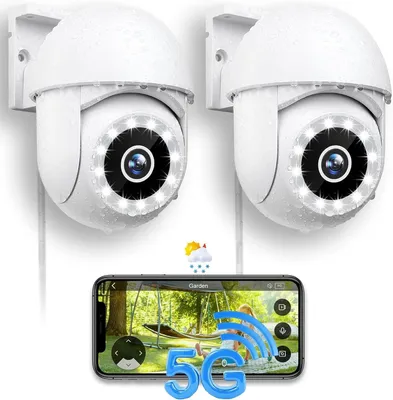 Productafbeelding van Beveiligingscamera Buiten - 2,5K HD Resolutie - 2 Stuks - Kunststof - Met Nachtzicht - Wifi - Bewegingssensor