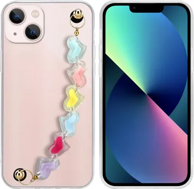 Immagine prodotto di Cadorabo custodia per Apple iPhone 13 MINI custodia protettiva in custodia trasparente per telefono cellulare TPU custodia cover catena da polso