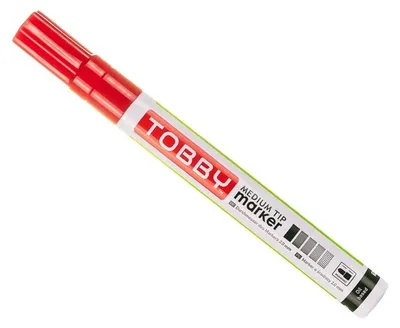 Zdjęcie produktu dla Marker olejowy permanentny czerwony 2 mm Tobby