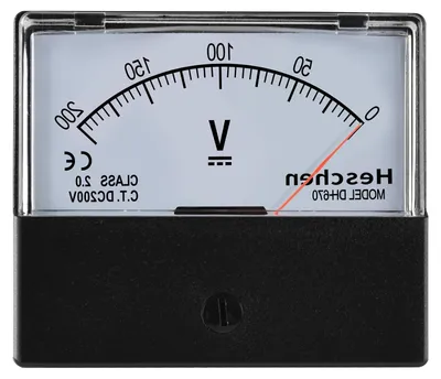 Productafbeelding van Analoge Voltmeter - Paneel Meter - Spanning Meten - DC 0-200V - 70x60 mm - Wit