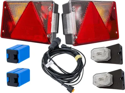Produktbild von Lichtset: ASPÖCK MULTIPOINT IV Rückleuchten + ASPÖCK FLEXIPOINT I Seitenmarkierungsleuchten + MANTES 4,5m 13PIN Kabelbaum