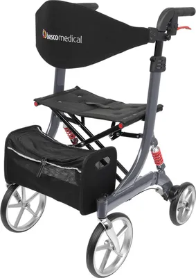 Produktbild von Leichtgewicht Rollator SPRING - Gehhilfe mit Komfort-Federung - höhenverstellbar & faltbar - Modell S Graphitgrau - Bescomedical