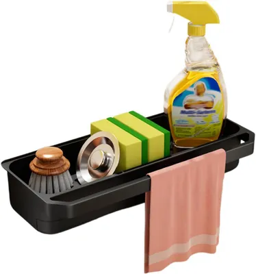 Imagen del producto de Soporte multifuncional para fregadero, de plástico, con escurridor, para la cocina