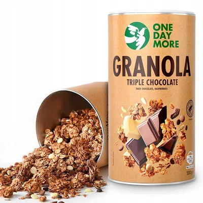 Produktbild von OneDayMore | Triple Schokolade Granola 500 g | Knuspermüsli ballaststoffreich ohne Zuckerzusatz