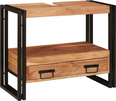 Produktbild von Waschtischunterschrank Braun 71 x 33 x 58 cm Massivholz Akazie