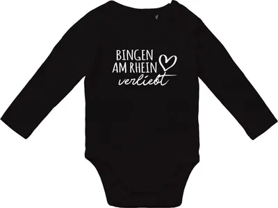 Produktbild von Huuraa Baby Body Nidderau verliebt 74 Black  Baumwolle Fairtrade Langarmbody Geschenkidee