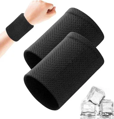 Produktbild von Famanu Set von 2 Schweißbändern für Sport und Fitness - Absorbierende Handgelenkbänder
