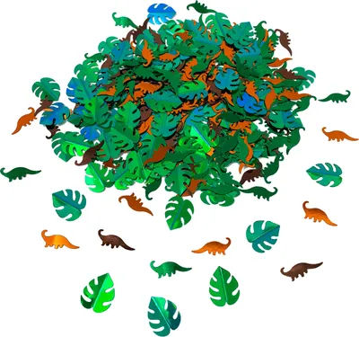 Produktbild von Oblique Unique Konfetti Monstera Blätter Dino Mix 180 Stk. Tisch Deko Streudeko Geburtstag Sommer Hawaii Party Feier