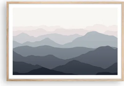 Produktbild von Gerahmtes Poster - Rahmen in heller Eiche - Berge Grafiken Buntstift - 91,5x61 cm - Wand Bild - Wanddeko - Wandbilder - Kunstposter - Wandposter - Bilderrahmen - Bilder - Kunstdruck - P2NAA91x61-4389