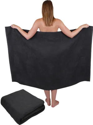 Produktbild von Betz 2 Stück XXL Duschtücher 100 x 150 cm BERLIN Badetücher 100% Baumwolle Farbe – graphit