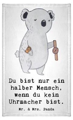 Produktbild von Mr. & Mrs. Panda Handtuch Uhrmacher Herz - Weiß - Geschenk, Kleines, Klein, gäste wc, gästehandtuch