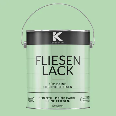 Produktbild von Kenzopaints 2,5Liter Fliesenlack Fliesenfarbe - Weißgrün (RAL 6019)
