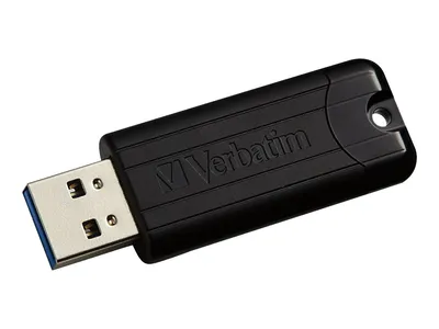 Produktbild von Verbatim PinStripe 3.0 - USB 3.0-Stick 128GB  - Schwarz, 128 GB, USB Typ-A, 3.2 Gen 1 (3.1 Gen 1), Dia, 7 g, Schwarz