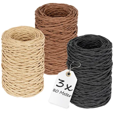 Produktbild von ECENCE 3x Blumenbindefaden Blumenbindefaden Papierbindefaden zum Basteln und Werken