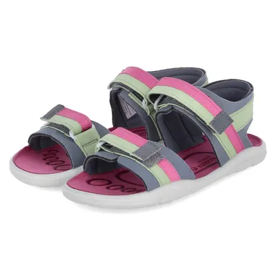 Produktbild von Pepino Barefoot Mädchen Sandalen SYDNEY Grün-Grau-Pink Synthetik vegan Größe: 30