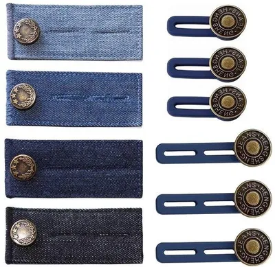 Immagine prodotto di Bottoni elastici di allungamento, 10 pezzi, regolabili, per jeans e pantaloni