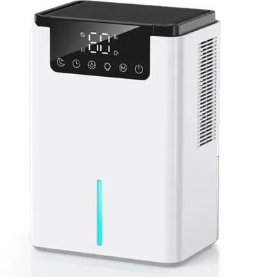 Image de Déshumidificateur électrique 2200ml, écran LED, 650ml/jour, avec fonction décongélation & mode veille, idéal pour Home Office RV, blanc