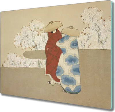 Produktbild von Coloray Küchenbrett Kochplattenabdeckung Hackbrett Schneidebrett Herdabdeckplatte 60x52 cm - Menschen Baum