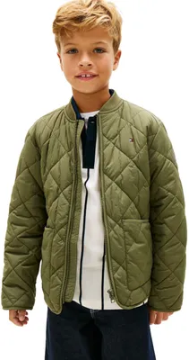 Produktbild von Tommy Hilfiger Jungen Steppjacke Quilted Light Weight mit Reißverschluss, Grün (