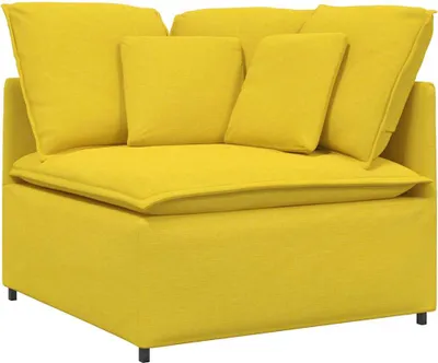 Produktbild von vidaXL Modulares Sofa Eckmodul mit Kissen Hellgelb 100 cm