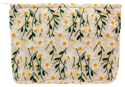 Produktbild von Kosmetiktasche aus Segeltuch mit Blumenmuster in Lila