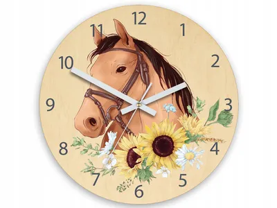 Produktbild von ModernClock, Wanduhr, Wanduhr für Kinder, Pferd, stille Wanduhr, 30 cm