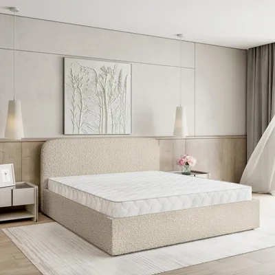 Produktbild von Masseno Polsterbett RENIVE Q 200x200 cm, Polsterbett mit Bettkästen -Beige, QUELLE 05