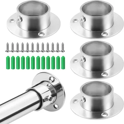 Produktbild von Kleiderstangenhalter 25 mm, 4 Stücke, Edelstahl, für Schrank