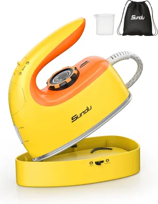 Produktbild von Sundu 2-in-1 Reisebügeleisen & Steamer, 5 Stoffmodi, 30g/min Dampf, Keramikplatte, Hitzebeständiger Sockel, Tragbar, Schnelles Aufheizen