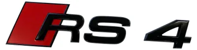 Productafbeelding van 8W B8 B9 Embleem, tekst "RS4" in zwart, achterkant, origineel voor Audi, kleur zwart, modellen 8E en 8K