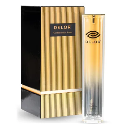 Produktbild von Delor Gold Hyaluron Serum - Anti Aging Serum - Feuchtigkeitsserum - Hyaluronsäure glättend & straffend - 50ml