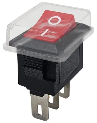 Produktbild von ProRide Mini-Wippschalter ON/OFF KCD1-11 mit Schutzkappe 3-polig 250V 3A Rot