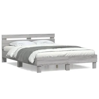 Obrázek produktu pro Rám postele s čelem šedý Sonoma 150x200 cm materiál na bázi dřeva