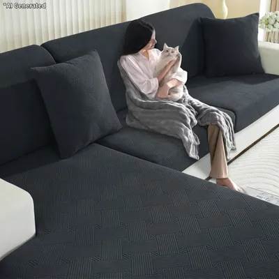 Immagine prodotto di Omgoods - Copertura elastica per cuscini da divano a due posti, lavabile e antiscivolo