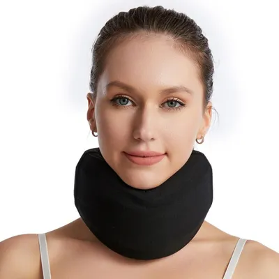 Produktbild von Halskrause aus weichem Schaumstoff. Stützorthese für die Halswirbelsäule aus Schaumstoff. Lindert Schmerzen und Druck auf die Wirbelsäule  - L（Schwarz）