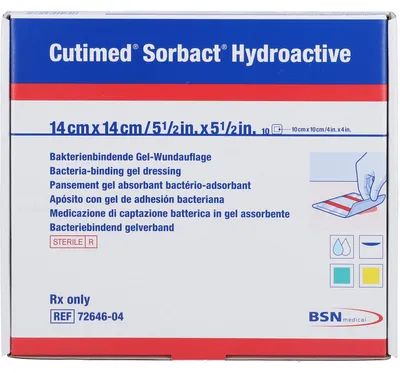 Obrázek produktu pro Cutimed Sorbact Hydroactive Kompressen 14x14 cm 10 St