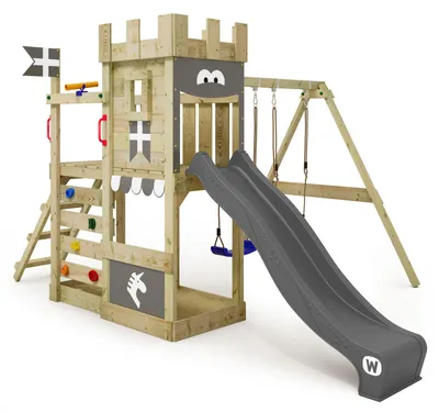 Image de Tour de jeux Wickey RoyalFlyer avec balançoire et bac à sable, couleur anthracite