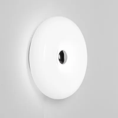Obrázok produktu pre Biele, kruhové LED nástenné svietidlo zo skla, Ø 30 cm, 12 W, farebná teplota 3000 K/4000 K/6000 K, moderný dekoratívny dizajn