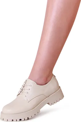 Produktbild von topschuhe24 2323 Damen Halbschuhe Plateau Schnürer, Farbe:Beige, Größe:41 EU